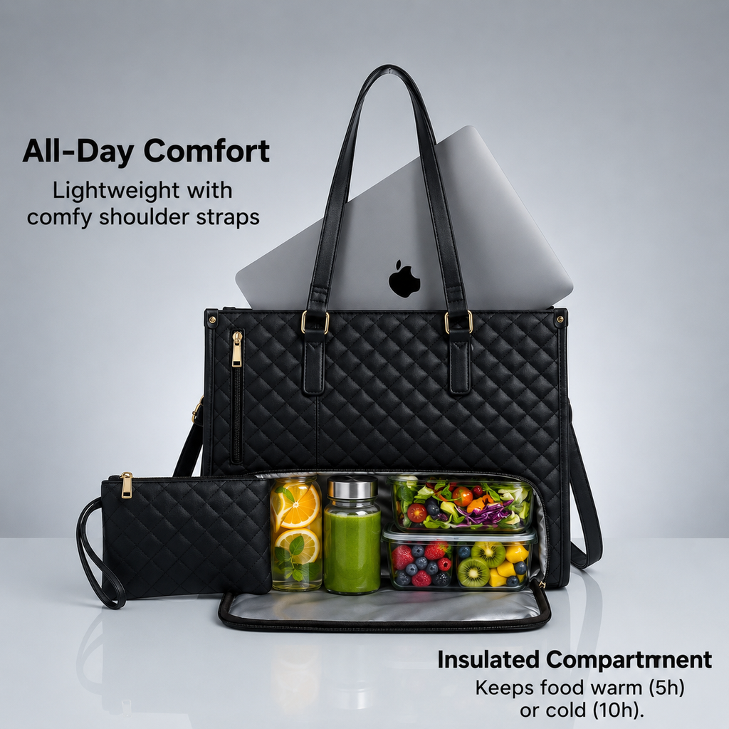 LUXORA™: The Chic Everyday Tote with a Hidden Insulated Lunch Compartment
